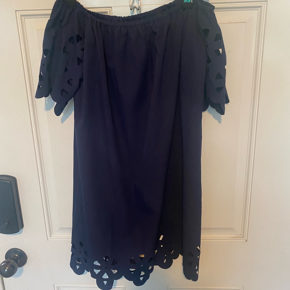 navy off the shoulder dress new with tags
